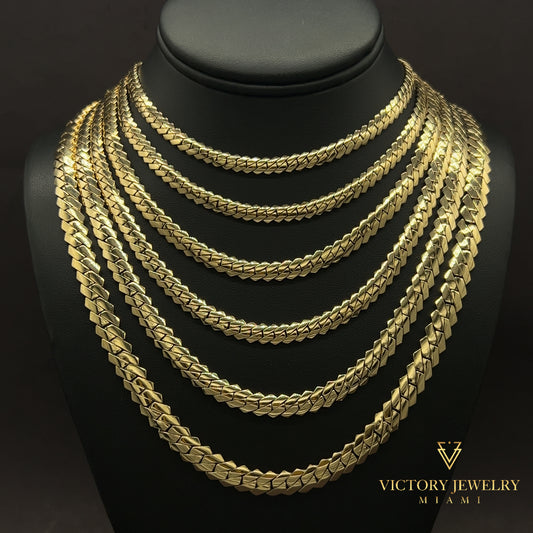 14K Gold Solid Edge Chain